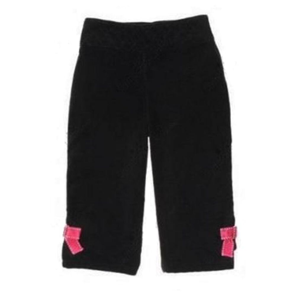 NEW Gymboree girls Dress Pants 2T 2 Tres Chic black velvet velveteen pink bow